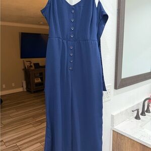 Classic Navy Button-Front Women’s Dress